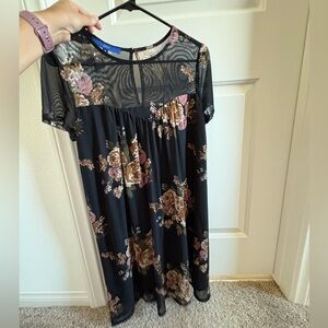 Apt. 9 Black Floral Mesh Dress